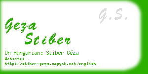 geza stiber business card